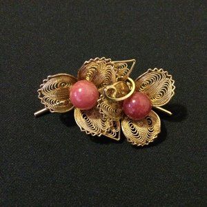 Golden Filigree Brooch